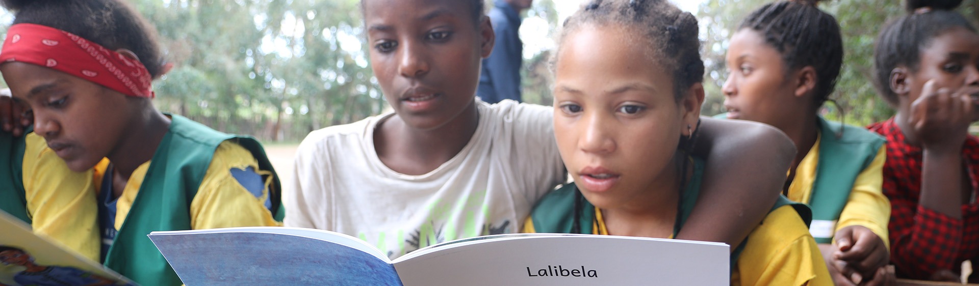 Group of girls reading